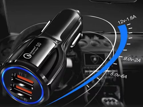 2xusb telefon gyorstöltő 3.0 autós töltő szivargyújtó aljzatokhoz