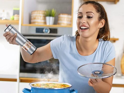 Elektromos só- és borsőrlő állítható durvasággal