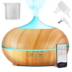   Párásító aromaterápiás aromadiffúzor időkapcsoló rgb fa minta