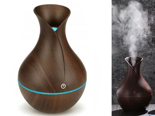 Levegő párásító aroma diffúzor aromaterápia rgb megvilágítás usb barna