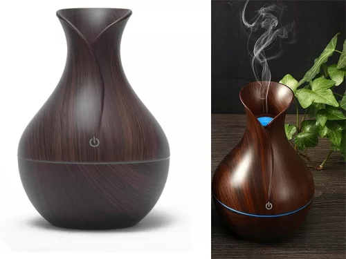 Levegő párásító aroma diffúzor aromaterápia rgb megvilágítás usb barna