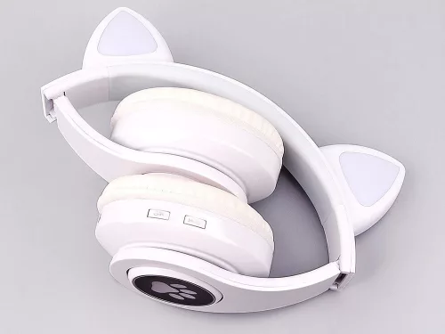 Vezeték nélküli fejhallgató bluetooth rádió fm mp3 macska füles led háttérvilágítással