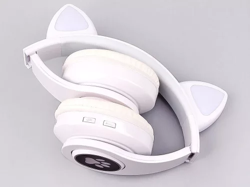 Vezeték nélküli fejhallgató bluetooth rádió fm mp3 macska füles led háttérvilágítással