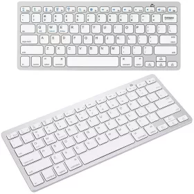   Vezeték nélküli Bluetooth billentyűzet pc ipad mac, vékony, angol, fehér