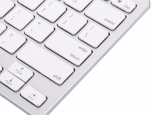 Vezeték nélküli Bluetooth billentyűzet pc ipad mac, vékony, angol, fehér