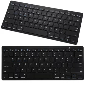   Vezeték nélküli Bluetooth billentyűzet pc ipad mac, vékony, angol, fekete