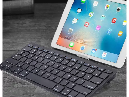 Vezeték nélküli Bluetooth billentyűzet pc ipad mac, vékony, angol, fekete
