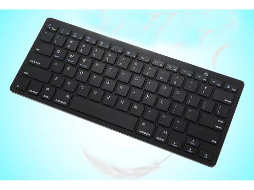 Vezeték nélküli Bluetooth billentyűzet pc ipad mac, vékony, angol, fekete