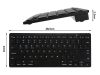 Vezeték nélküli Bluetooth billentyűzet pc ipad mac, vékony, angol, fekete