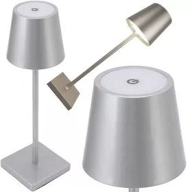   Asztali éjjeli lámpa érintőlámpa 3 fokozatú magas vezeték nélküli usb ezüst