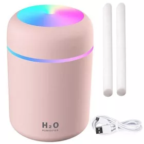   Mini párásító légdiffúzor aromaterápiás köd usb rgb rózsaszín