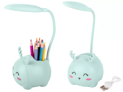 Gyermek LED éjszakai fény usb  állvány tolltartóval
