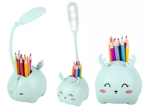 Gyermek LED éjszakai fény usb  állvány tolltartóval
