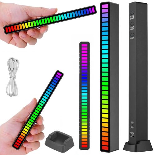 Hangra működő USB RGB ledes világítás 18 üzemmóddal fekete