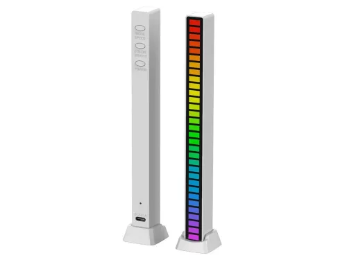 Hangra működő USB RGB ledes világítás 18 üzemmóddal v2 fehér
