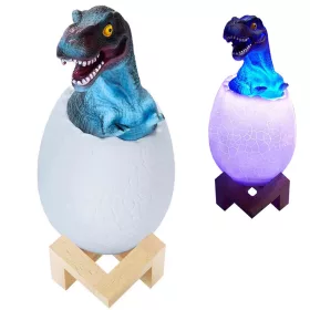   Dinoszaurusz éjszakai lámpa T-rex rgb led izzó tojás gyerekeknek