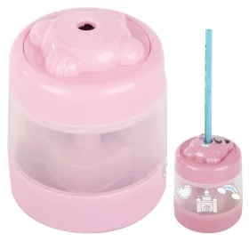   Ascuțitoare electrică pentru creioane școlare, wireless, USB, roz