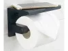 Wc-papír tartó telefon polccal fekete loft wc acél