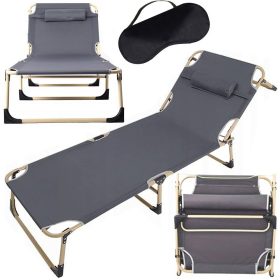   Kemping ágy, összecsukható heverő, állítható háttámlával