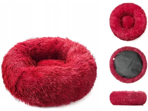 Bolyhos kutyaágy macskaágy puha párna kanapé  50cm bordó