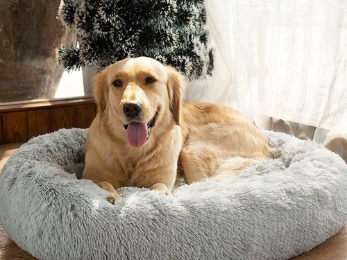 Bolyhos kutyaágy macskaágy puha párna kanapé  80cm szürke