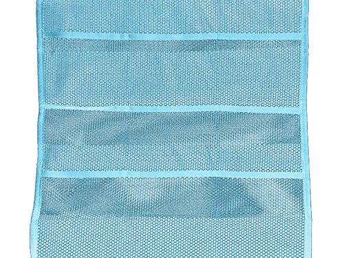 Fehérnemű-rendező akasztós gardrób kétoldalas 22 zsebes fogassal kék