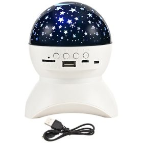   Star projektor éjszakai fény csillag led hangszóró bluetooth usb projektor fehér