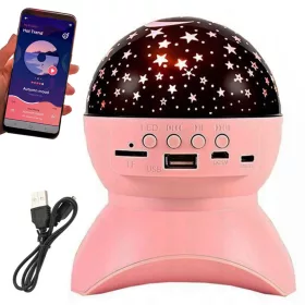   Star projektor éjszakai fény csillag led hangszóró bluetooth usb projektor rózsaszín