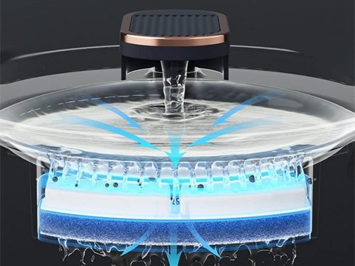 Automata macska itató kutya vízszökőkút fekete