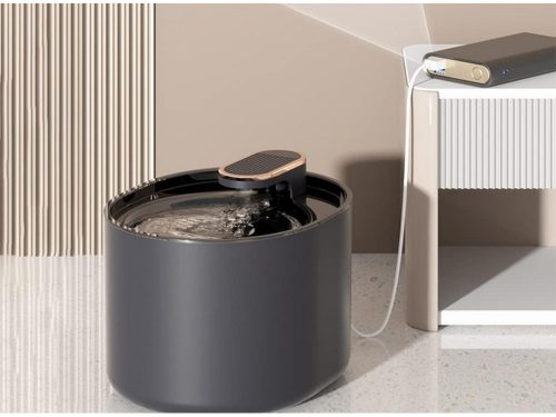 Automata macska itató kutya vízszökőkút fekete