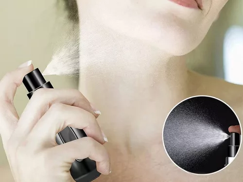 Utazási parfüm porlasztó flakon 5ml adagolóval fekete