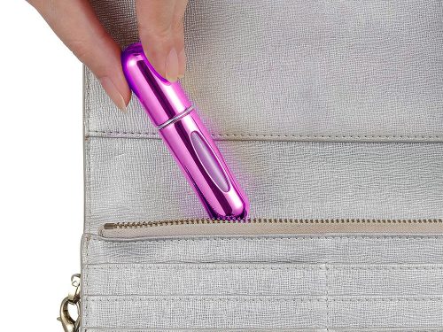 Utazási parfüm porlasztó flakon 5ml adagolóval rózsaszín