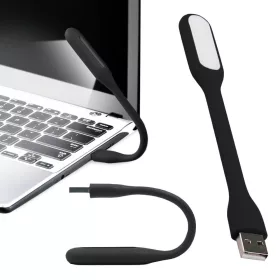   Szilikon rugalmas usb lámpa laptop notebook számítógéphez 6 led fekete