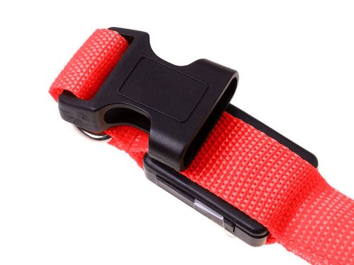 Led világító sötétítő nyakörv kutyák és macskák számára állítható 59cm, piros