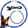 Led nyakörv kutyáknak és macskáknak vízálló állítható 47cm usb kék