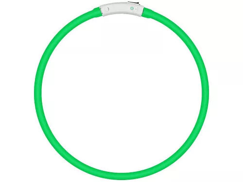 Led nyakörv kutyáknak és macskáknak vízálló állítható 47cm usb zöld