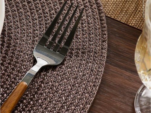 Kerek asztalterítő konyhai asztalra fonott asztali terítő barna