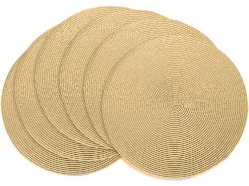 Kerek tányér tányéralátét konyha kockás asztali terítő krém