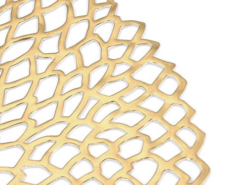 Kerek konyhai asztali terítő áttört dekoratív asztali szőnyeg arany