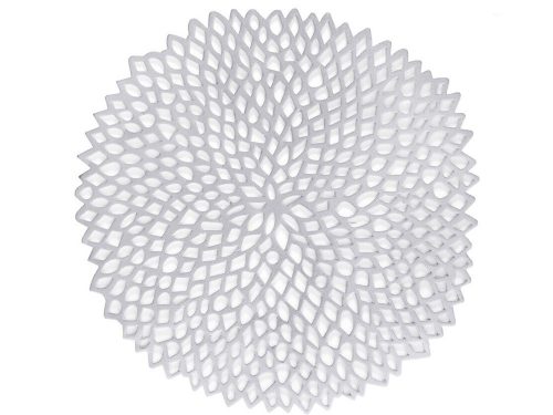 Kerek konyhai asztali terítő áttört dekoratív asztali szőnyeg ezüst