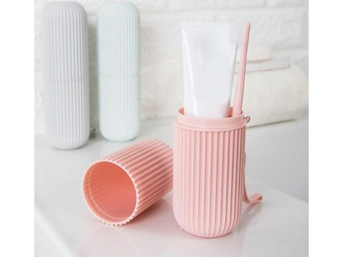 Fogkefe tok fogkrém utazási szervező kozmetikai tok rózsaszín