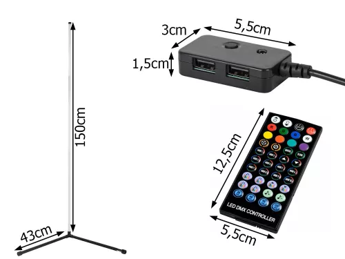 Padló sarok rgb led éjjeliszekrény lámpa hálószobai alkalmazás 1.5