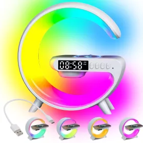   Led fény rgb játék töltő indukciós hangszóró ébresztőóra rádióóra v1