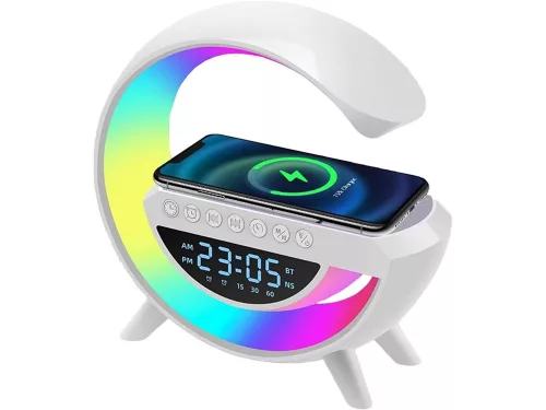 Led fény rgb játék töltő indukciós hangszóró ébresztőóra rádióóra v2