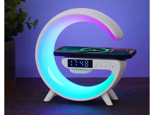 Led fény rgb játék töltő indukciós hangszóró ébresztőóra rádióóra v2
