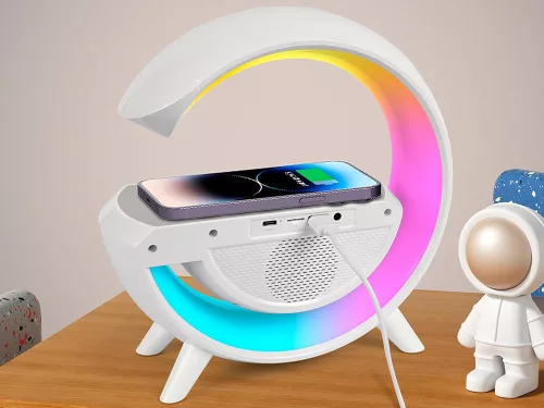 Led fény rgb játék töltő indukciós hangszóró ébresztőóra rádióóra v2