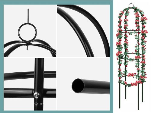 Kerti pergola virágtartó oszlop kúszónövényekhez íves harang rózsákhoz 190