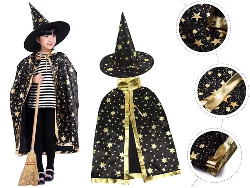 Álruha varázsló jelmez halloween köpeny kalap v2