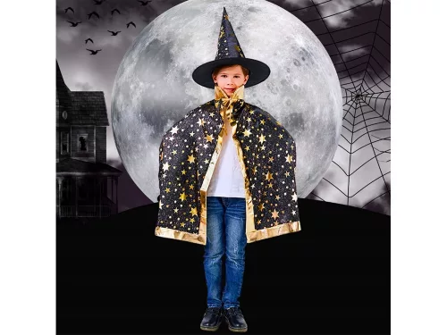 Álruha varázsló jelmez halloween köpeny kalap v2