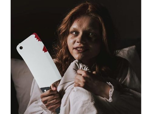 Véres bárd gyilkos gyilkos gyilkos pszichopata jelmez halloween kés